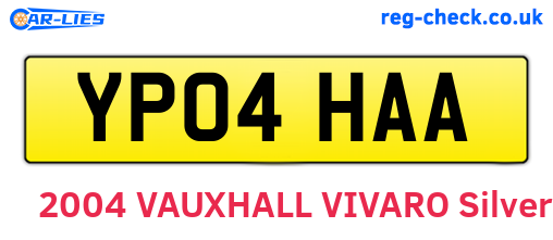 YP04HAA are the vehicle registration plates.
