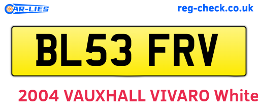 BL53FRV are the vehicle registration plates.