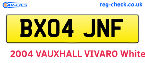 BX04JNF are the vehicle registration plates.