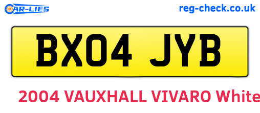 BX04JYB are the vehicle registration plates.