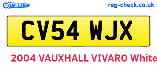 CV54WJX are the vehicle registration plates.