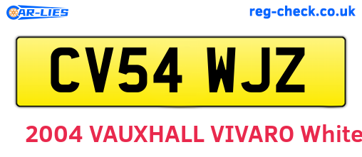CV54WJZ are the vehicle registration plates.