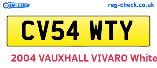 CV54WTY are the vehicle registration plates.