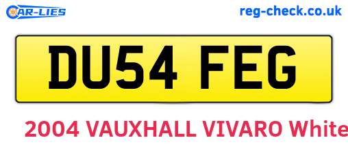 DU54FEG are the vehicle registration plates.