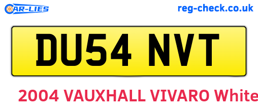 DU54NVT are the vehicle registration plates.