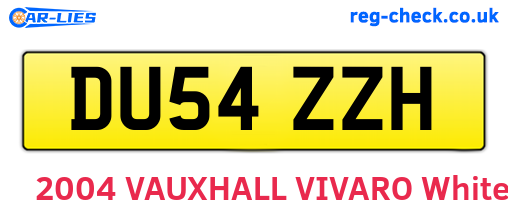 DU54ZZH are the vehicle registration plates.