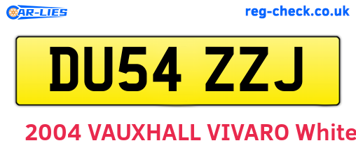 DU54ZZJ are the vehicle registration plates.