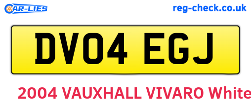 DV04EGJ are the vehicle registration plates.
