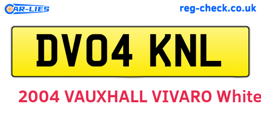 DV04KNL are the vehicle registration plates.