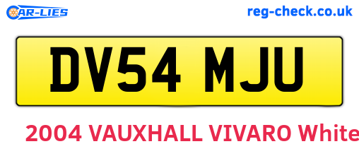 DV54MJU are the vehicle registration plates.