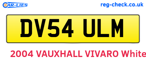 DV54ULM are the vehicle registration plates.