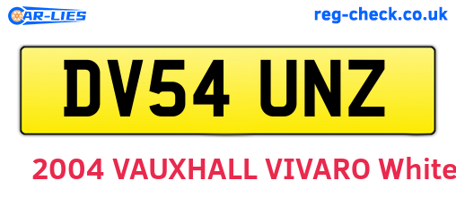 DV54UNZ are the vehicle registration plates.