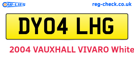 DY04LHG are the vehicle registration plates.