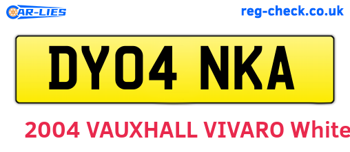 DY04NKA are the vehicle registration plates.