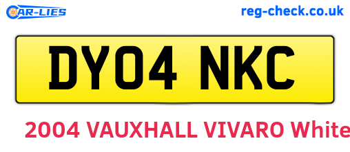 DY04NKC are the vehicle registration plates.