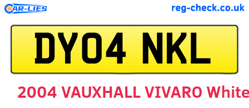 DY04NKL are the vehicle registration plates.