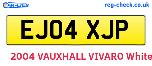 EJ04XJP are the vehicle registration plates.
