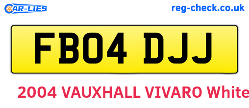 FB04DJJ are the vehicle registration plates.