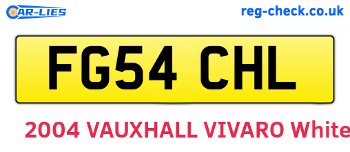 FG54CHL are the vehicle registration plates.