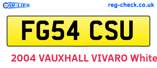 FG54CSU are the vehicle registration plates.