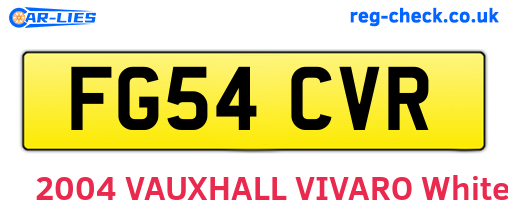 FG54CVR are the vehicle registration plates.