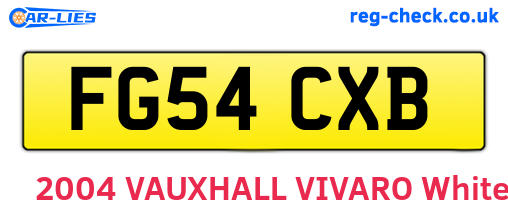 FG54CXB are the vehicle registration plates.