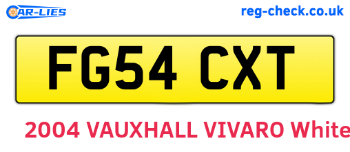 FG54CXT are the vehicle registration plates.
