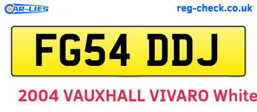 FG54DDJ are the vehicle registration plates.