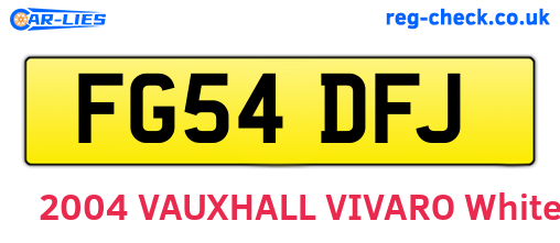FG54DFJ are the vehicle registration plates.