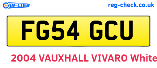 FG54GCU are the vehicle registration plates.