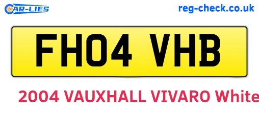 FH04VHB are the vehicle registration plates.