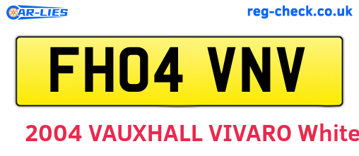 FH04VNV are the vehicle registration plates.