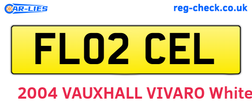 FL02CEL are the vehicle registration plates.
