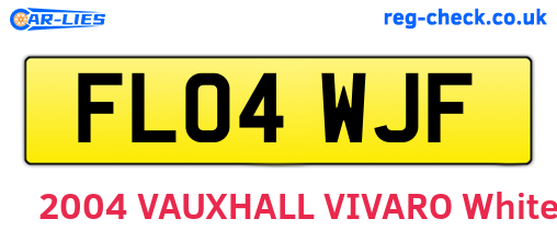 FL04WJF are the vehicle registration plates.