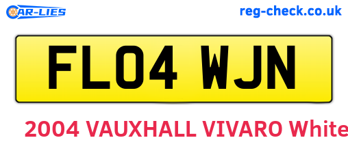 FL04WJN are the vehicle registration plates.