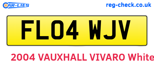 FL04WJV are the vehicle registration plates.