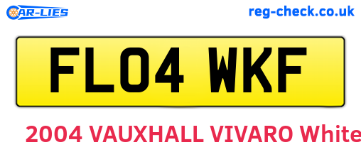 FL04WKF are the vehicle registration plates.
