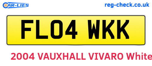 FL04WKK are the vehicle registration plates.
