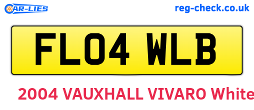 FL04WLB are the vehicle registration plates.