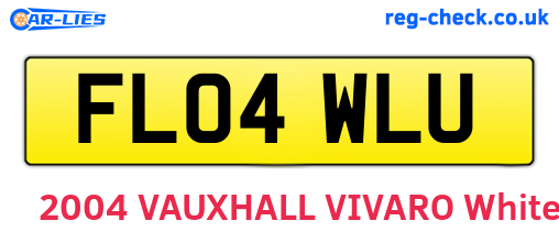 FL04WLU are the vehicle registration plates.