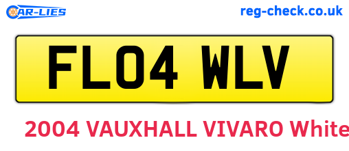 FL04WLV are the vehicle registration plates.