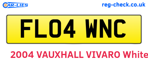 FL04WNC are the vehicle registration plates.