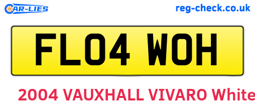 FL04WOH are the vehicle registration plates.