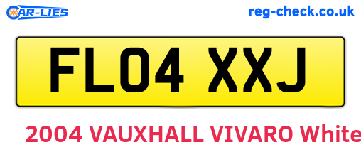 FL04XXJ are the vehicle registration plates.