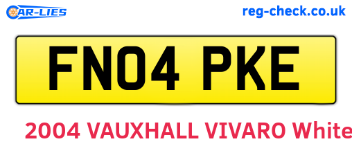 FN04PKE are the vehicle registration plates.