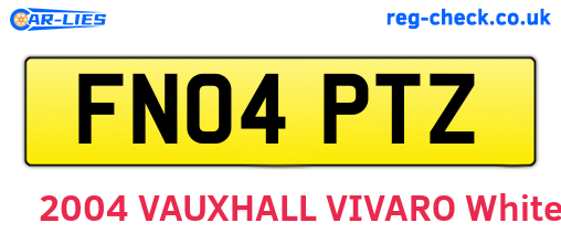 FN04PTZ are the vehicle registration plates.