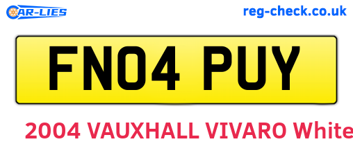 FN04PUY are the vehicle registration plates.