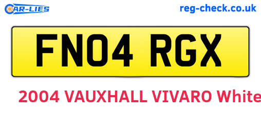 FN04RGX are the vehicle registration plates.