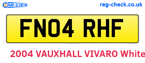 FN04RHF are the vehicle registration plates.