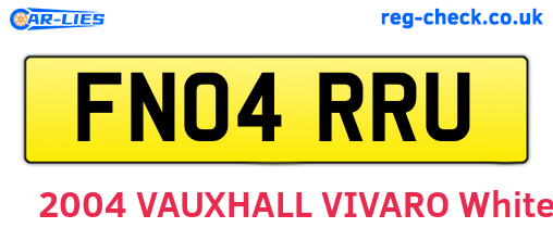 FN04RRU are the vehicle registration plates.